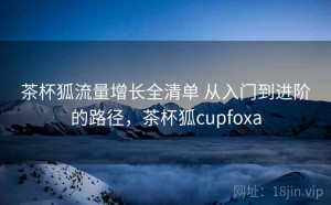 茶杯狐流量增长全清单 从入门到进阶的路径，茶杯狐cupfoxa