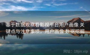 基于数据观察看影视平台用户画像 关键点与注意事项，用户画像 数据挖掘