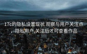 17c的隐私设置现状 观察与用户关注点，隐私用户,关注后才可查看作品