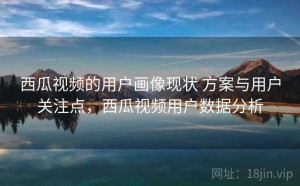 西瓜视频的用户画像现状 方案与用户关注点，西瓜视频用户数据分析