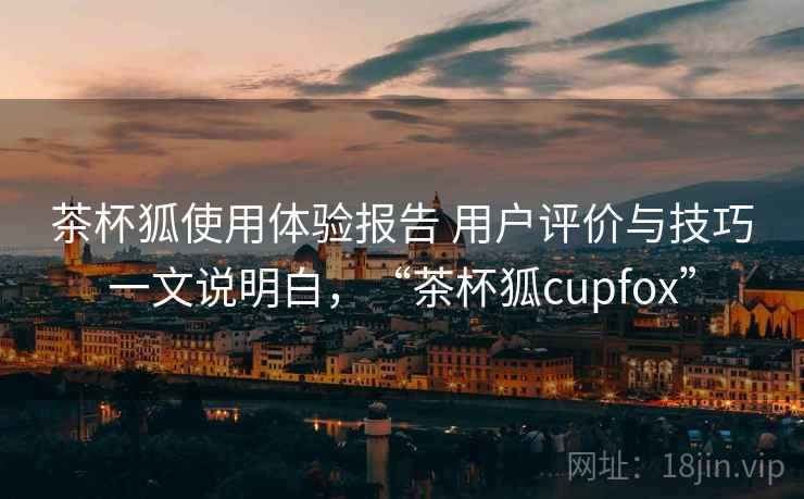 茶杯狐使用体验报告 用户评价与技巧一文说明白，“茶杯狐cupfox”