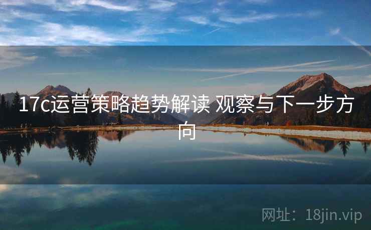17c运营策略趋势解读 观察与下一步方向