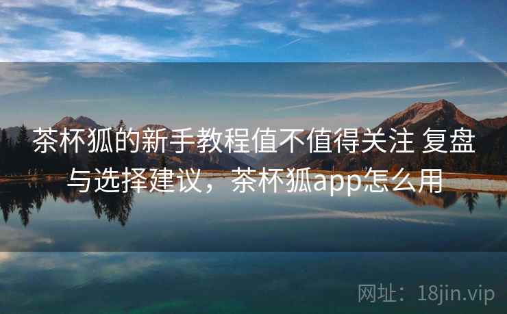茶杯狐的新手教程值不值得关注 复盘与选择建议，茶杯狐app怎么用
