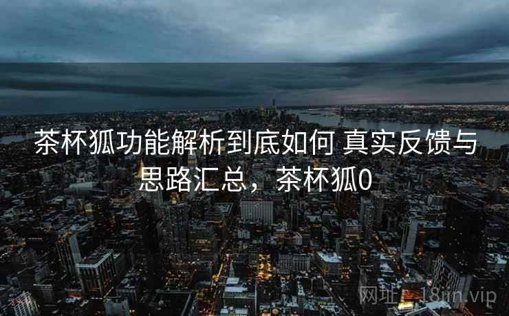 茶杯狐功能解析到底如何 真实反馈与思路汇总,茶杯狐0 茶杯狐功能解析到底如何 真实反馈与思路汇总,茶杯狐0