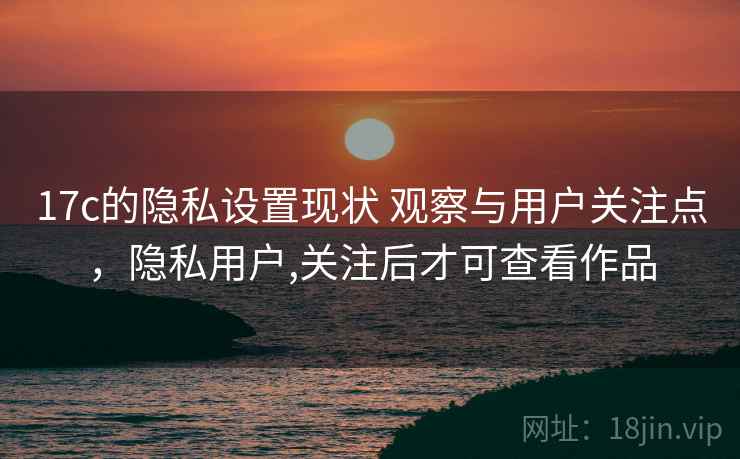 17c的隐私设置现状 观察与用户关注点，隐私用户,关注后才可查看作品