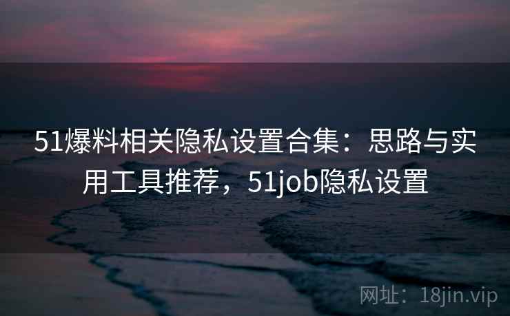 51爆料相关隐私设置合集：思路与实用工具推荐，51job隐私设置